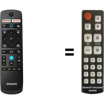 Philips HTV 55HFL6014U/12 náhradní dálkový ovladač pro seniory.
