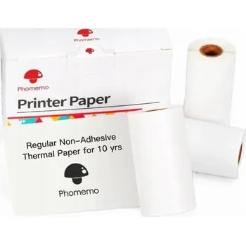 Plotrový papír Phomemo Paper White Doplňovací náplně 3x role 53mm Phomemo T02 M02 PRO M02S M03 M04S / Q22-RM10