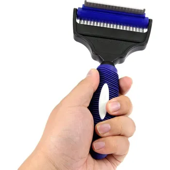 Kartáč pro zvířata Hrablo pro psy s otočnou hlavou 2v1 - velikost L