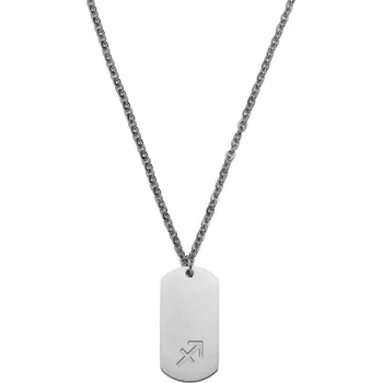 Náhrdelník Ocelový náhrdelník hvězdného znamení Střelec ve stříbrné barvě - Lucleon