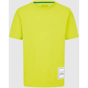 Pánské tričko Aston Martin F1 Team volnočasové tričko LOGO světle žluté - XL