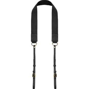 Popruh k fotoaparátu a kameře Řemínek na krk k&nbsp;fotoaparátu | Černá vintage bavlna a kůže - Trendhim