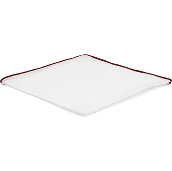 Látkový kapesník Bílý kapesníček do saka s vínově červenými okraji Burgundy - Trendhim