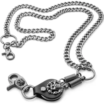 Řetízek Dvojitý řetízek na peněženku s lebkami - Warren Asher