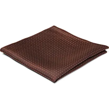 Hnědý hedvábný kapesníček do saka s puntíky - Trendhim