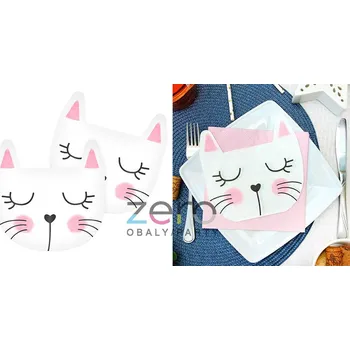 Papírový ubrousek Ubrousky 'Kočka' 33x33 cm 2N (12 ks) - barevné