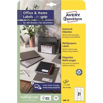 Barevný papír Avery Zweckform 3481-10 Samolepící etikety