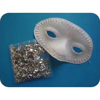 Karnevalový doplněk Polomaska s flitry na nalepení - mix barev