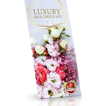 Čokoláda Selllot, s.r.o., K Hájům 34, 155 00 Praha 5 - Vyrobeno v EU Mléčná čokoláda s jahodovým posypem - Bíločervené květy 175 g