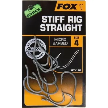 Rybářský háček FOX - HÁČKY EDGES STIFF RIG STRAIGHT vel.8