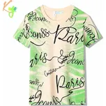 Chlapecké tričko kr.r. Kugo FB3811, béžová / zelená