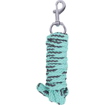 Vodítko pro koně QHP s šedým pruhem 2 m tyrkysová