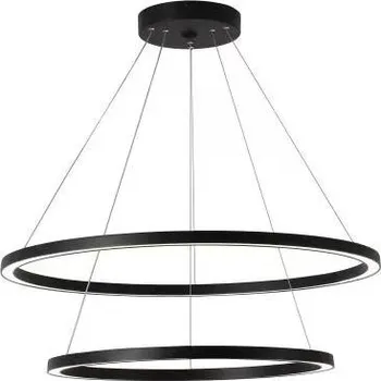 Immax NEO FINO Smart závěsné svítidlo 2 kruhy, 60+80cm, 93W, černé, Zigbee 3.0