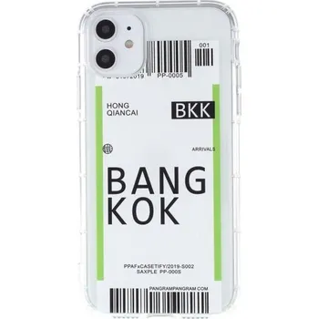 Pouzdro na mobilní telefon Kryt z měkkého plastu se vzorem letenky pro iPhone 12 mini - Bangkok