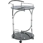 Max-i Servírovací stolek, černé sklo / chrom, VESNA