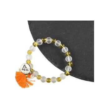 Náramek Náramek oranžový, třásně, Buddha