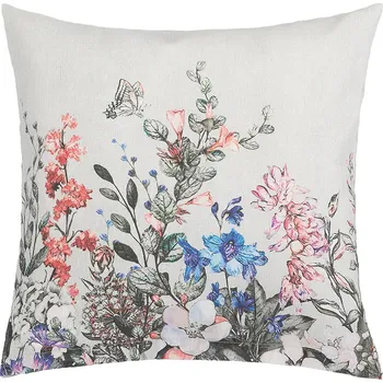 Dekorativní polštářek Dekorační polštářek EMA 531, KVÍTÍ - MODRÁ A ČERVENÁ KVĚTINA, 45x45cm