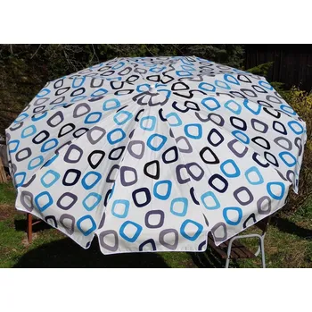 Stínicí technika Slunečník - 200 cm - bílý s obdélníky