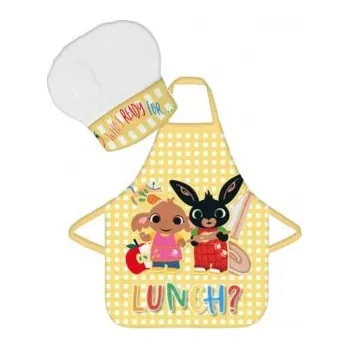 Penál Javoli - Dětská zástěra a kuchařská čepice zajíček Bing a slonice Sula