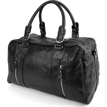 Cestovní taška Černá kožená sportovní/víkendová taška Matalan - Delton Bags