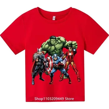 Marvel a DC Dětská bavlněná trika s hrdiny Avengers Barva: Červená, Velikost: 120/6 let