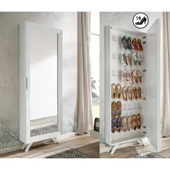 Botník Malvarosa Štýlový botník Cloe 215cm biely so zrkadlom Varianta provedení: Pravá strana