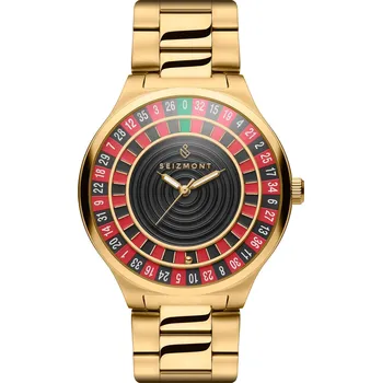 Hodinky Ace | Hodinky s designem rulety z nerezové oceli ve zlaté barvě - Seizmont