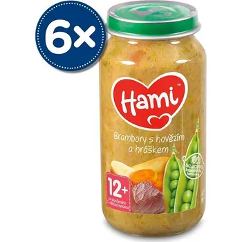 Dětská výživa Hami Brambory s hovězím a hráškem 6× 250 g