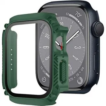 Pouzdro na mobilní telefon Odolné Armor pouzdro s tvrzeným sklem pro Apple Watch 41mm - zelené
