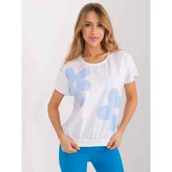 Dámské tričko Tričko s modrými květy Rue Paris EU velikost: S/M