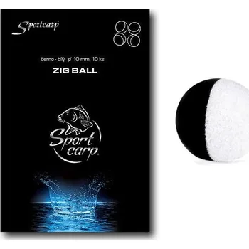 Boilies Sportcarp plovoucí pěnové nástrahy Zig Balls černo-bílé 10 mm 10 ks