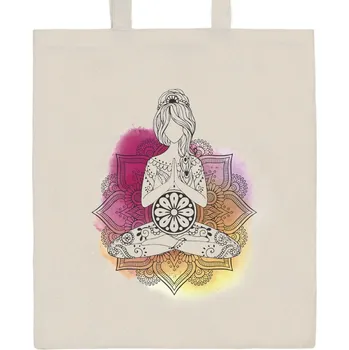 Nákupní taška Bavlněná nákupní taška přírodní s potiskem New Baby Mandala