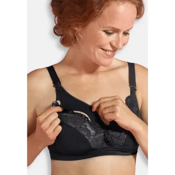 Těhotenské spodní prádlo Carriwell Krajková mateřská a kojící podprsenka ČERNÁ, velikost I