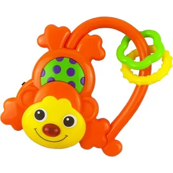 Dětské chrastítko se zvukem Baby Mix Opička oranžová