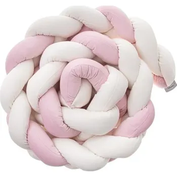 Příslušenství pro dětskou postel a kolébku Mantinel do postýlky cop Belisima samet smetanovo růžový