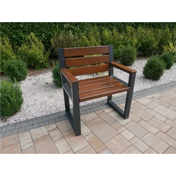 Zahradní lavice Zahradní křeslo TRENDY s opěradlem a područkami (Olše) Ořech