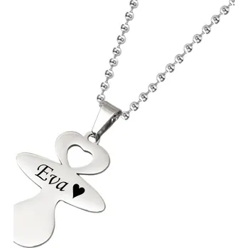 Přívěsek Přívěsek s řetízkem z chirurgické oceli Dudlík se srdíčkem