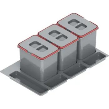 Odpadkový koš Koš odpadkový REJS PRAKTIKO 90/40/3 do zásuvky 3x20l v400mm šedý