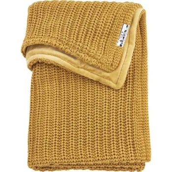 Kočárek Meyco deka do kočárku/kolébky samet HARRINGBONE honey gold