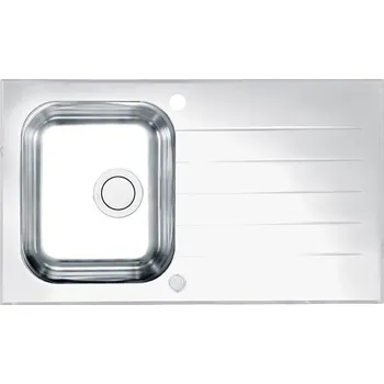 Nerezový dřez Alveus Glassix 10 Nerezový dřez s odkapem 860x500 mm + sifon 3 1/2" push-up, nerez/bílá, 1123819