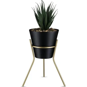 Květináč Květináč na stojanu LOFT 20 cm černý