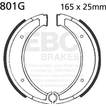 Brzda pro motocykl BRZDOVÉ ČELISTI S DRÁŽKAMI HUSQVARNA CR 125 1984-1984