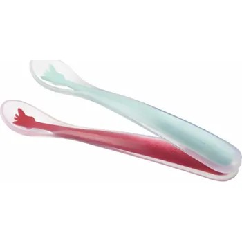 dětská jídelní sada Vulli Sada 2 silikonových měkkých lžiček s motivem žirafy Sophie