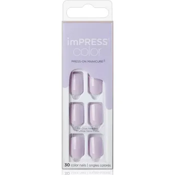 Přípravek na nehty KISS imPRESS Color Short umělé nehty samolepicí Picture Purplect 30 ks