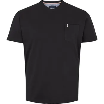 Pánské tričko Pánské tričko 41147/0099 NORTH 56°4 černé výstřih do " V " 5XL - 8XL krátký rukáv - 6XL