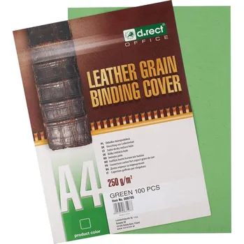 Vazač d.rect - strana zadní A4, imitace kůže, zelená, 100 ks