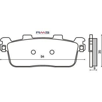 Brzdová destička Brzdové destičky RMS 225102740 organické KYMCO People 200 S i 2007-2015