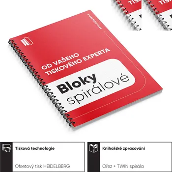 Blok Bloky se spirálou A6 (105 x 148 mm) 100 listů v bloku