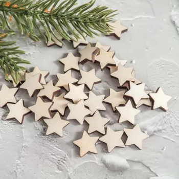 Dřevia Dřevěné hvězdy - sada 10 ks, různé rozměry Šířka: 1 cm