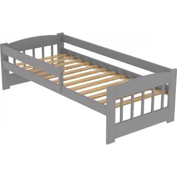 Dětská postel Postel Edík z masivu borovice 160/80 cm - ŠEDÁ + rošt ZDARMA